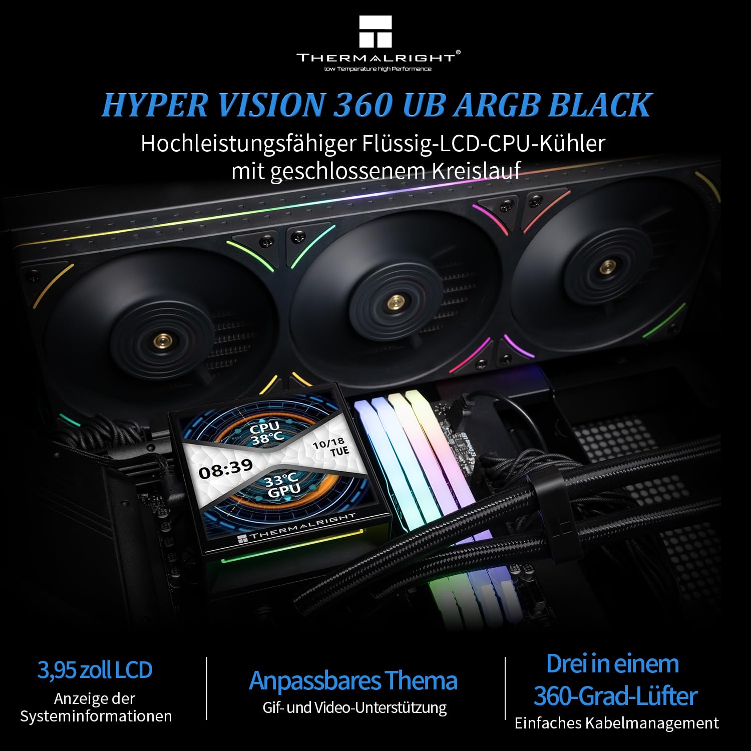 Thermalright Hyper Vision 360 UB ARGB Black CPU AIO - immagine 3