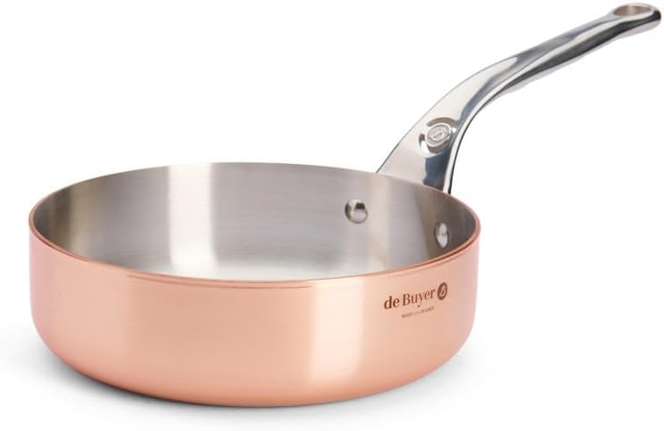 De Buyer InoCuivre 6430.20, Padella in rame e acciao inox 2mm, Ø 20cm