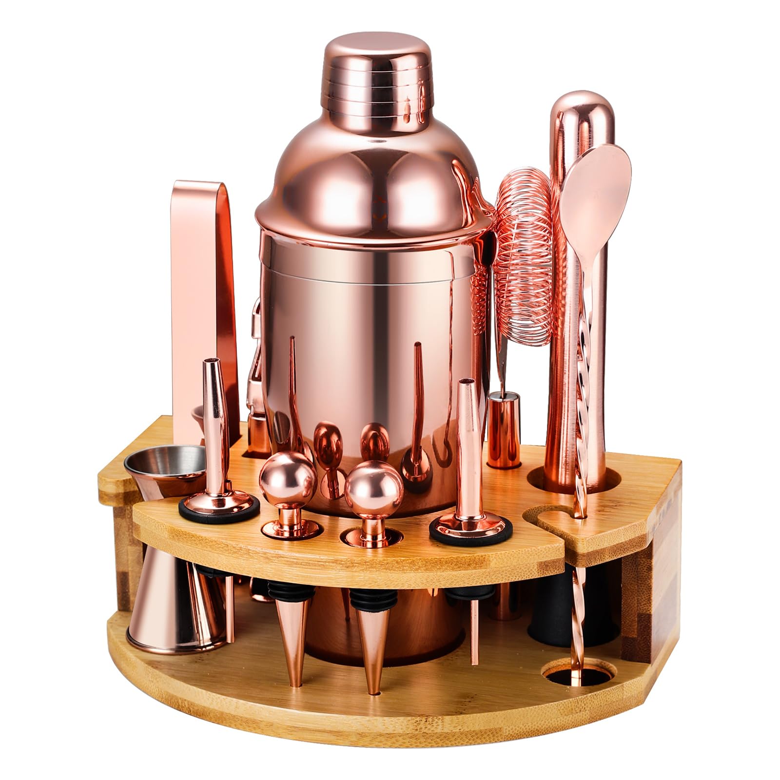 Set Shaker Cocktail Kit Barman 12 Pezzi 750ML, Oro Rosa