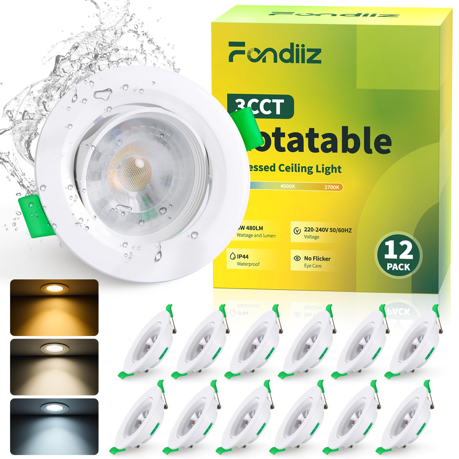 Fondiiz Faretti Led Incasso Orientabili 5W, Set di 12