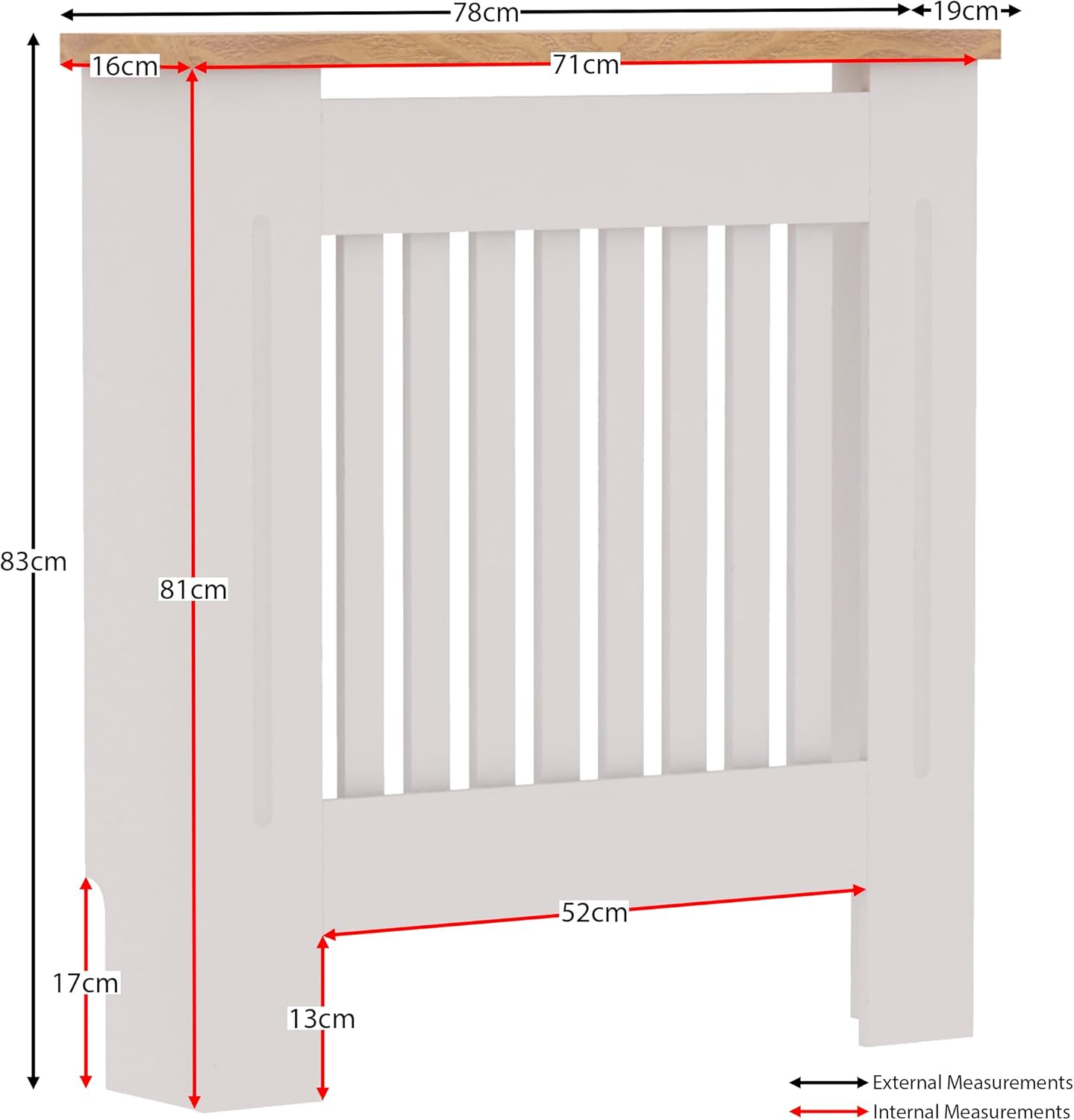 Vida Designs Arlington Copertura Termosifone MDF, Bianco - immagine 3