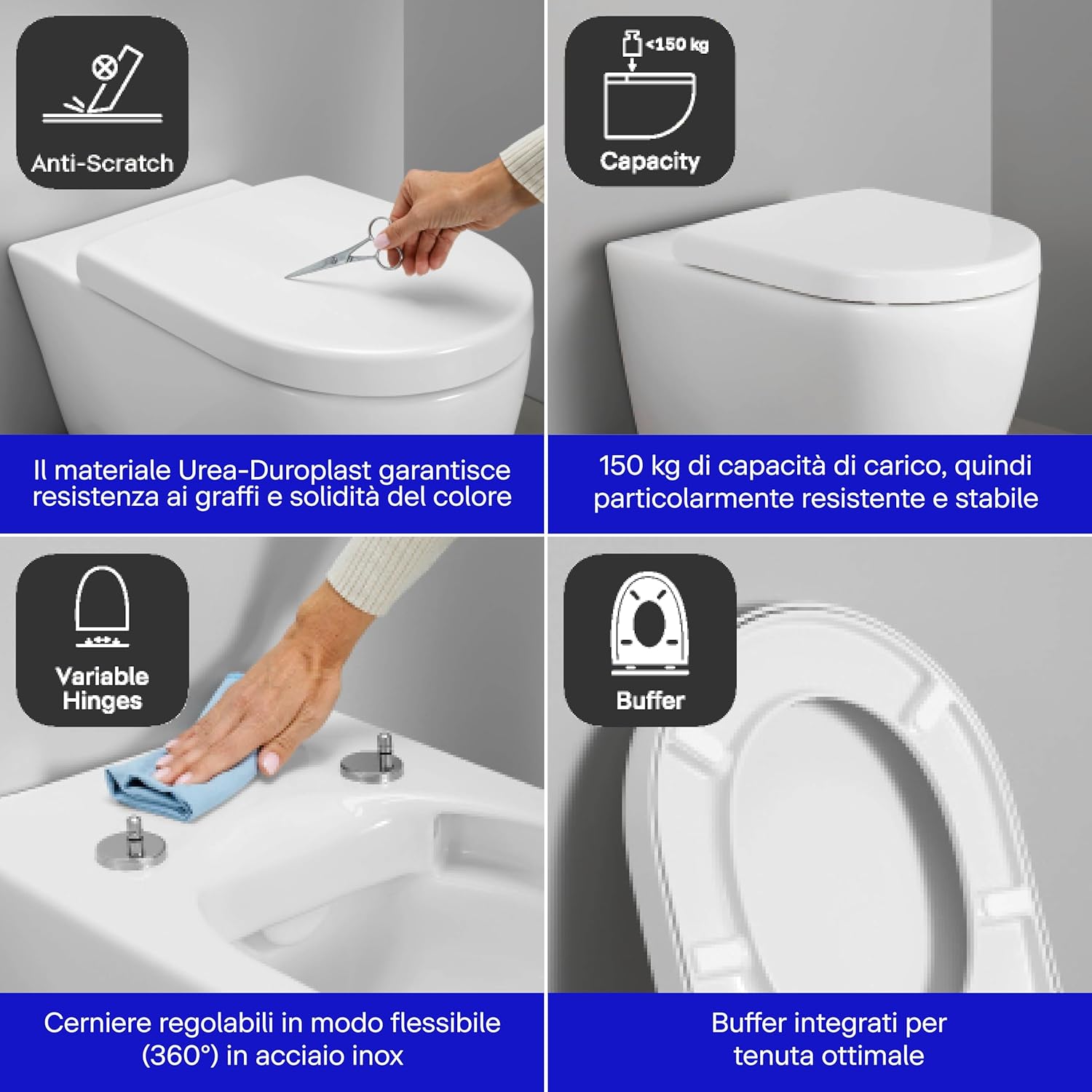 Duravit Sedile WC Universale Ovale, Bianco - immagine 2