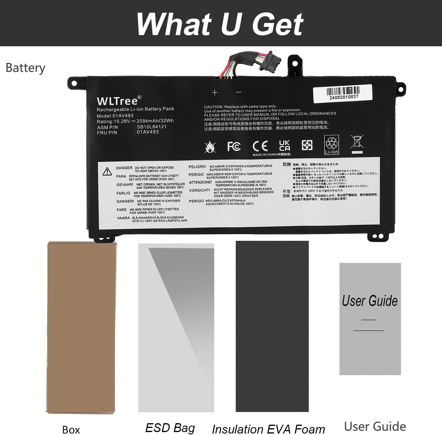 Batteria per laptop per LENOVO THINKPAD T570 T580 P51S P52S 00UR891