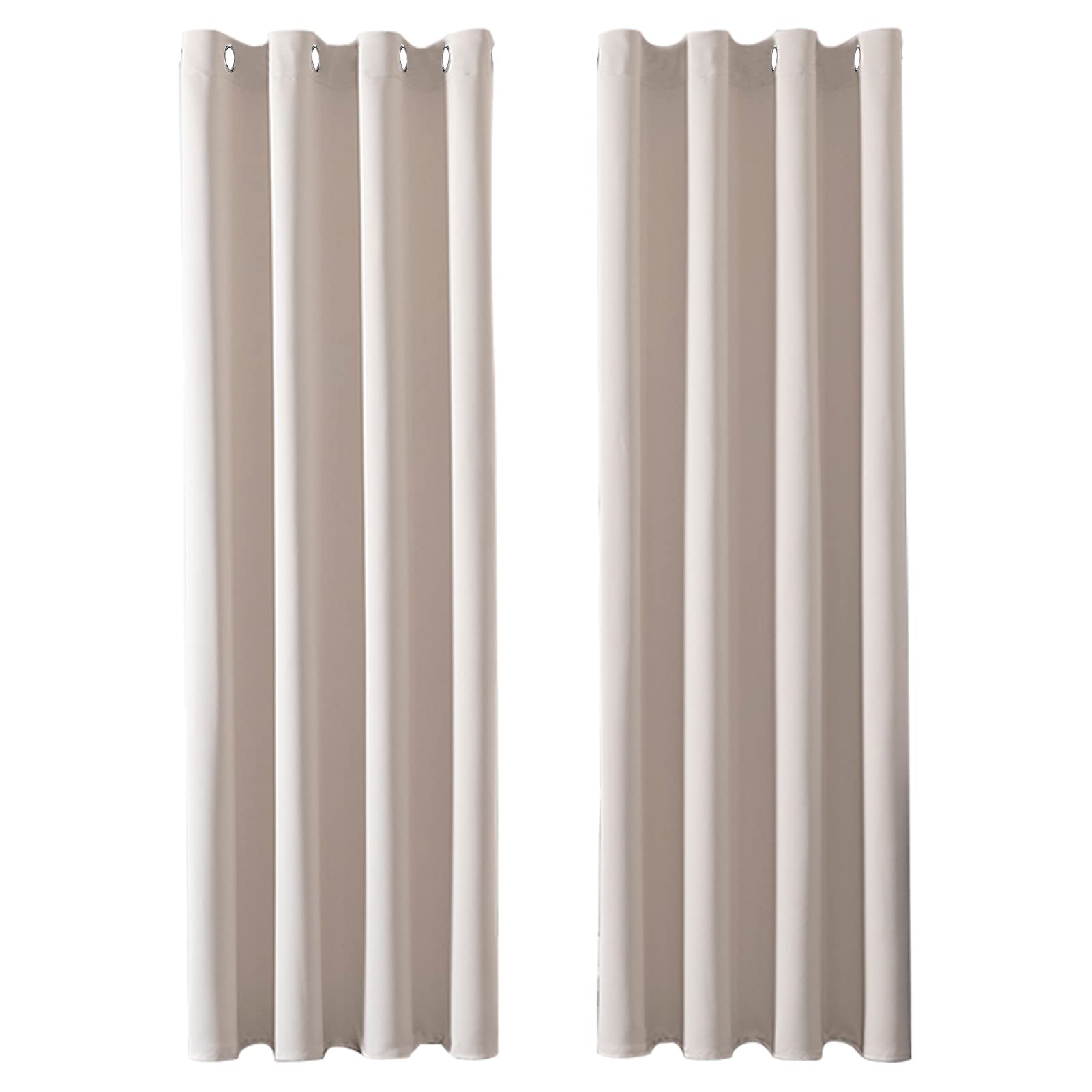 Mrtrees 2 Pezzi Tende Oscuranti Termiche 140x280 CM, Beige