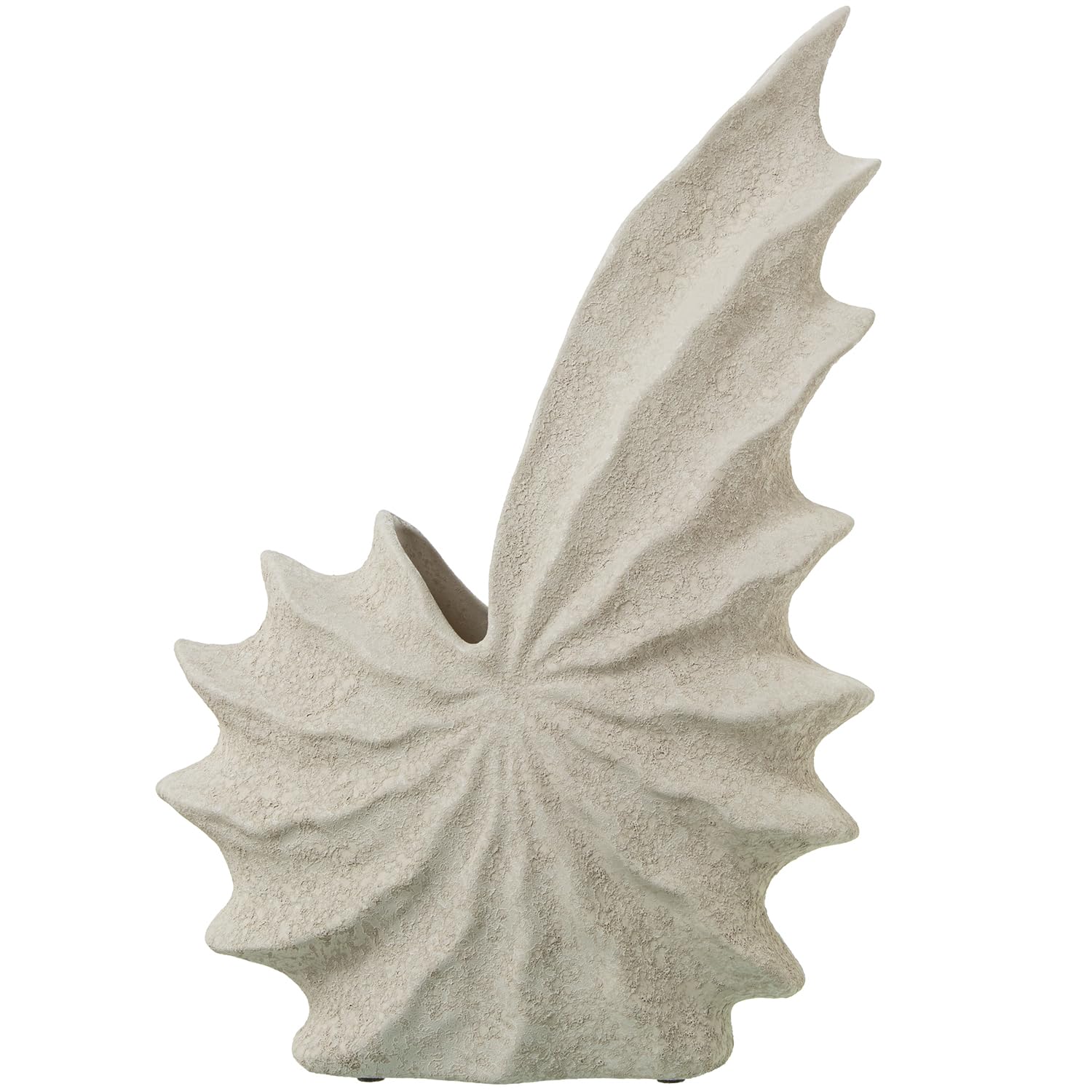 JARRÓN CERÁMICA 40CM CONCHA ABSTRACTA GRIS_28X14X40CM