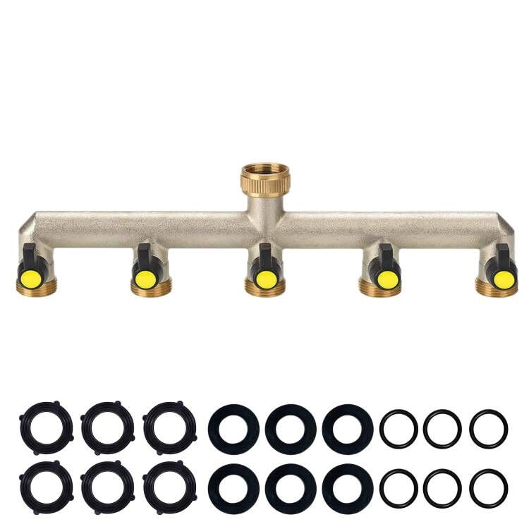 Splitter per Rubinetto Esterno in Ottone a 5 Vie