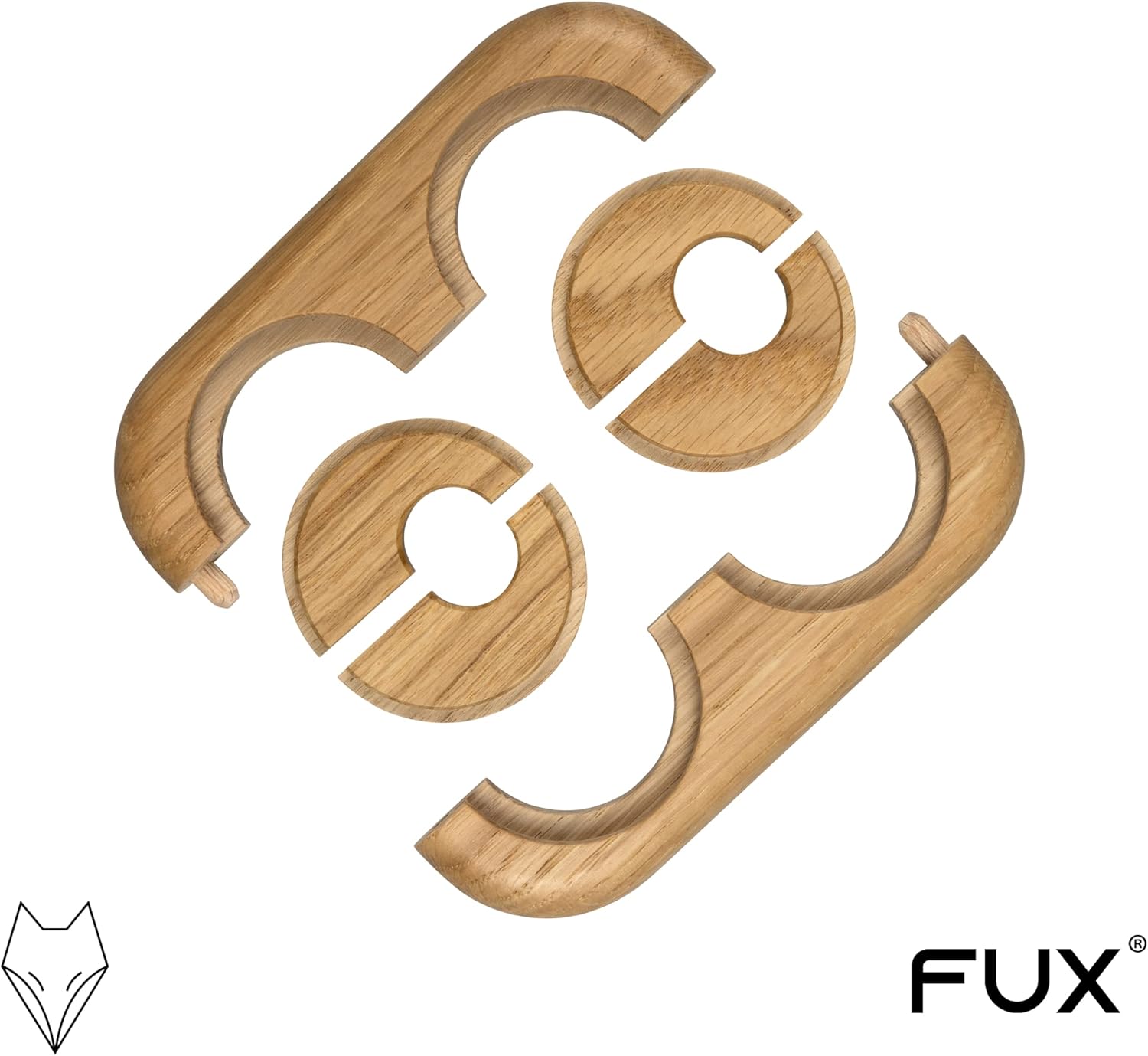 3 Rosette Doppie per Tubi Riscaldamento, Rovere 15mm - immagine 5