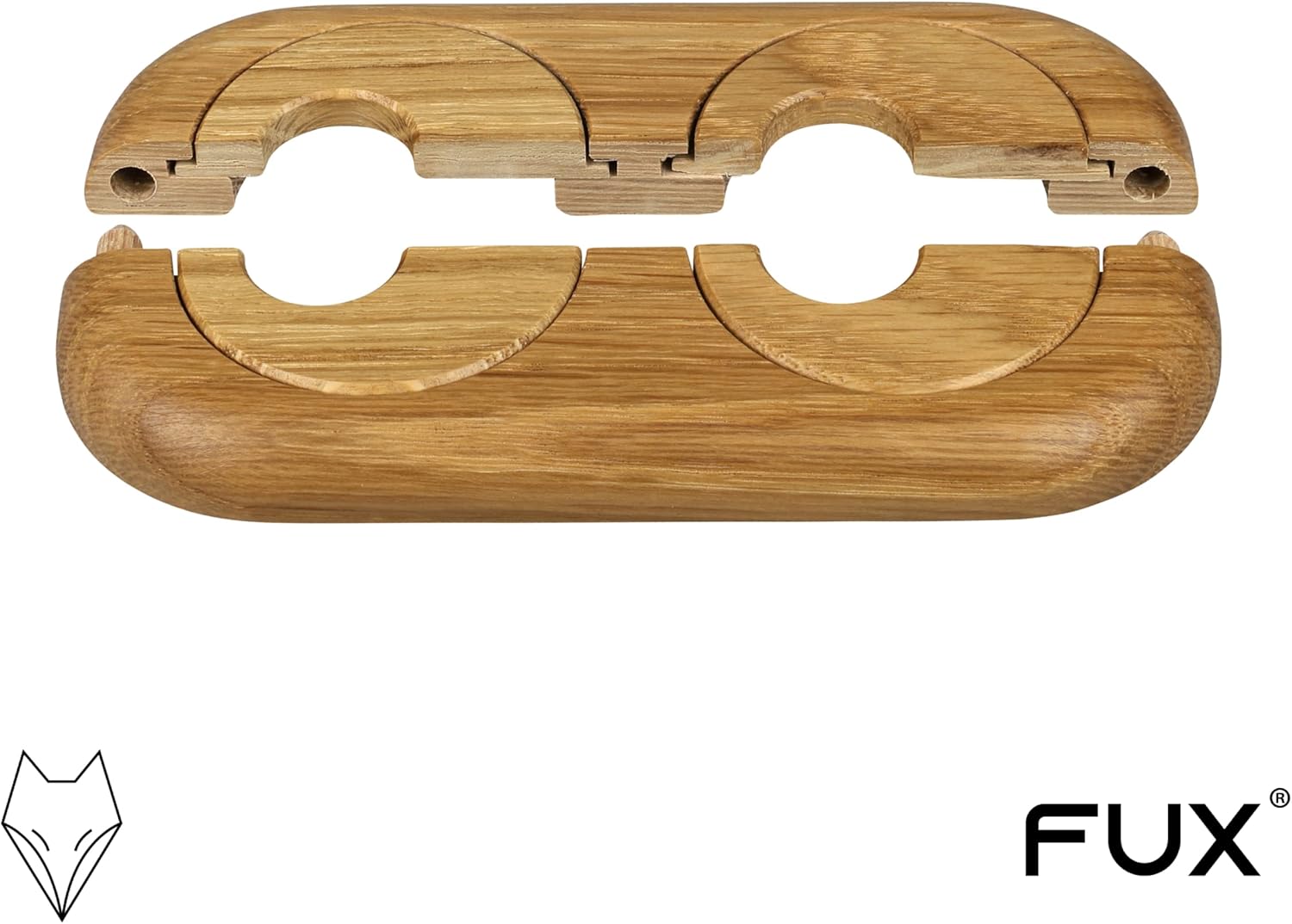 3 Rosette Doppie per Tubi Riscaldamento, Rovere 15mm - immagine 7