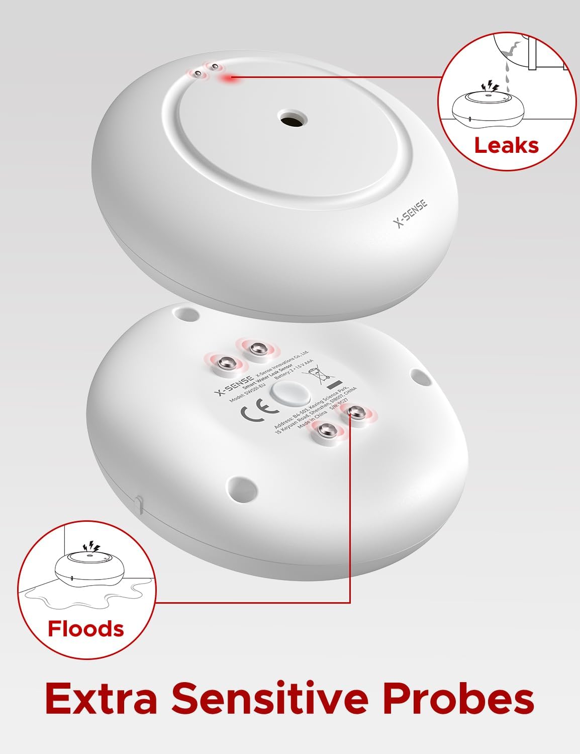 X-sense 3 Rilevatori d'Acqua Wi-Fi SWS51 - immagine 2