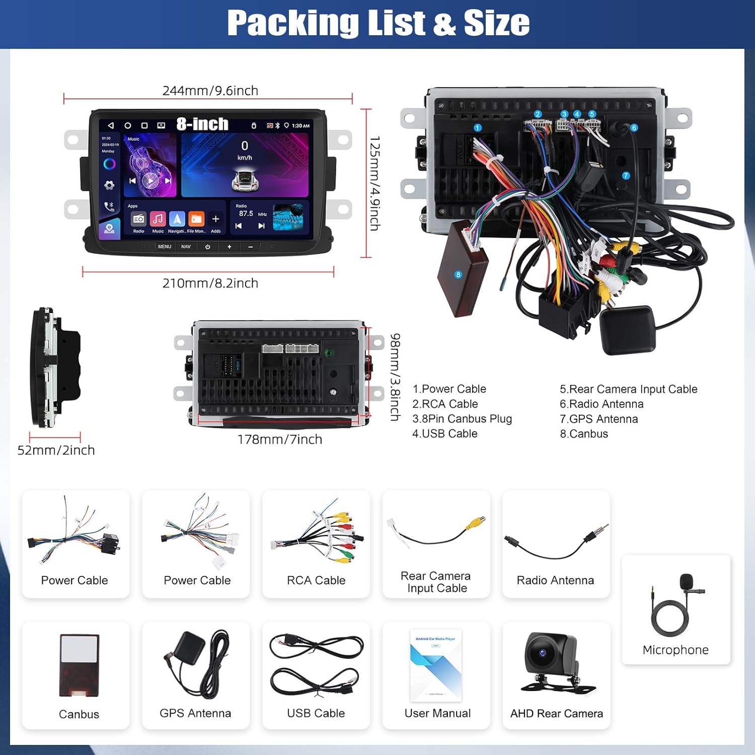 Sixwin Autoradio Android 13 con CarPlay/Android Auto 8 Pollici - immagine 5