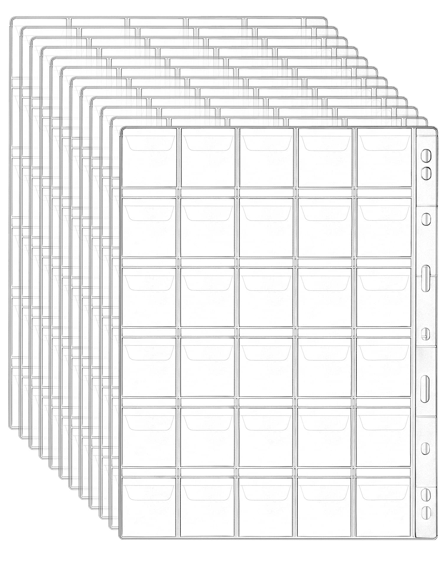 Qwork® Raccoglitore Monete 12 Fogli - 30 Scomparti 35mm