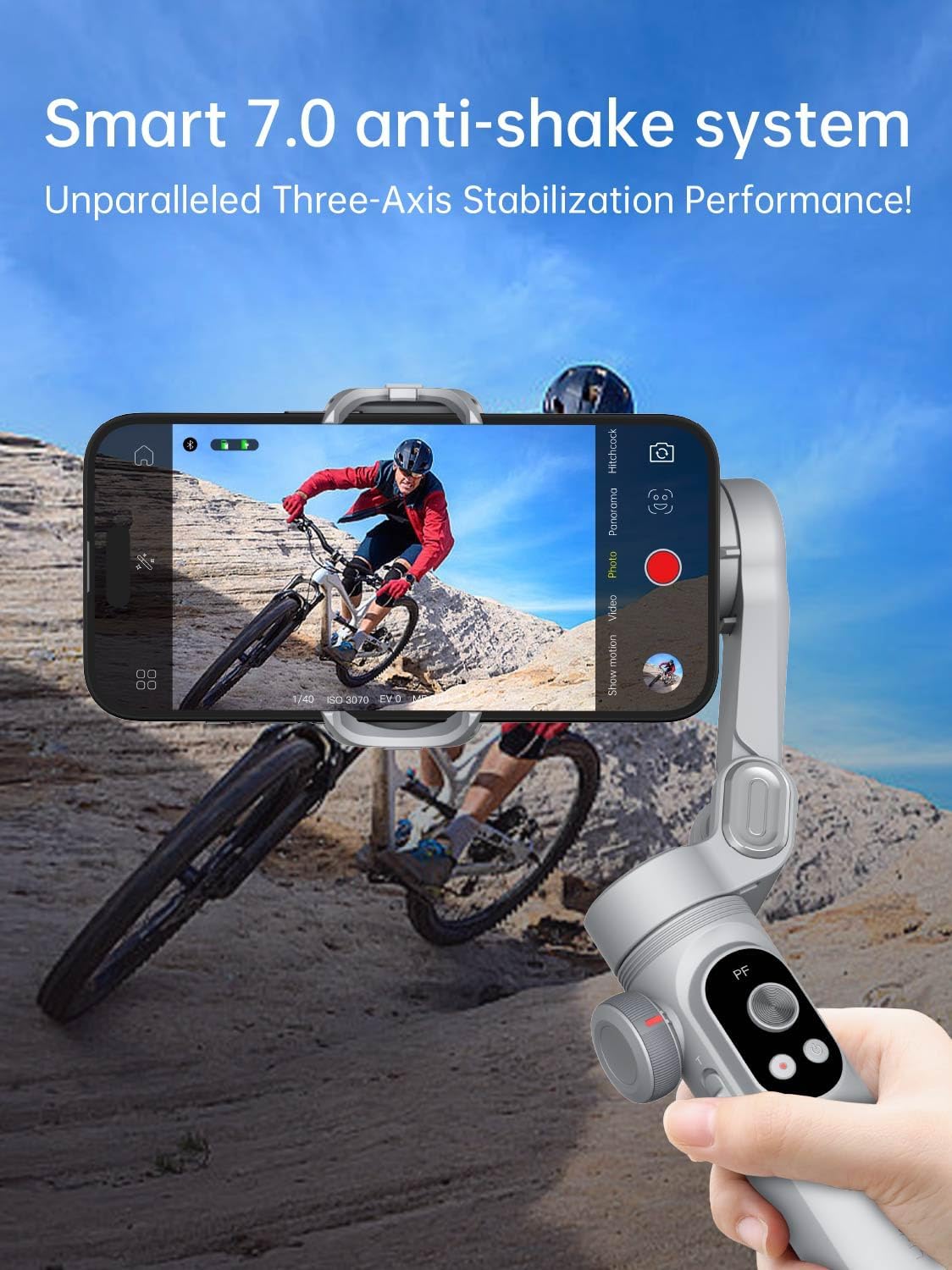 Aochuan Smart X Pro - Gimbal Stabilizzatore 3 Assi, Grigio - immagine 2