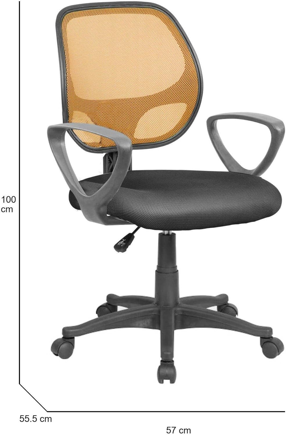 Dmora Sedia da Ufficio Filiberta Nera con Ruote - immagine 2