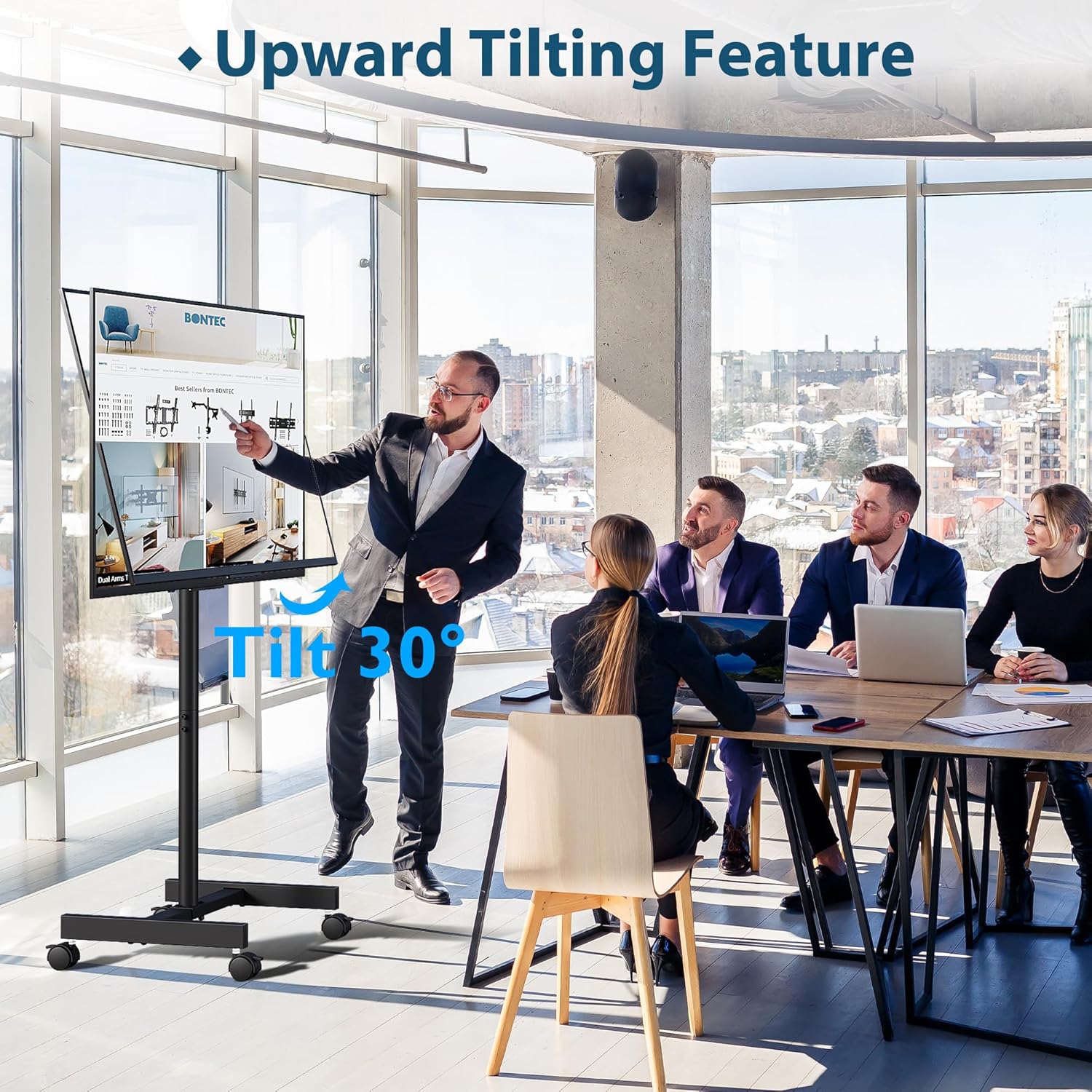 Supporto TV da Pavimento con Ruote 13-42 pollici - immagine 4