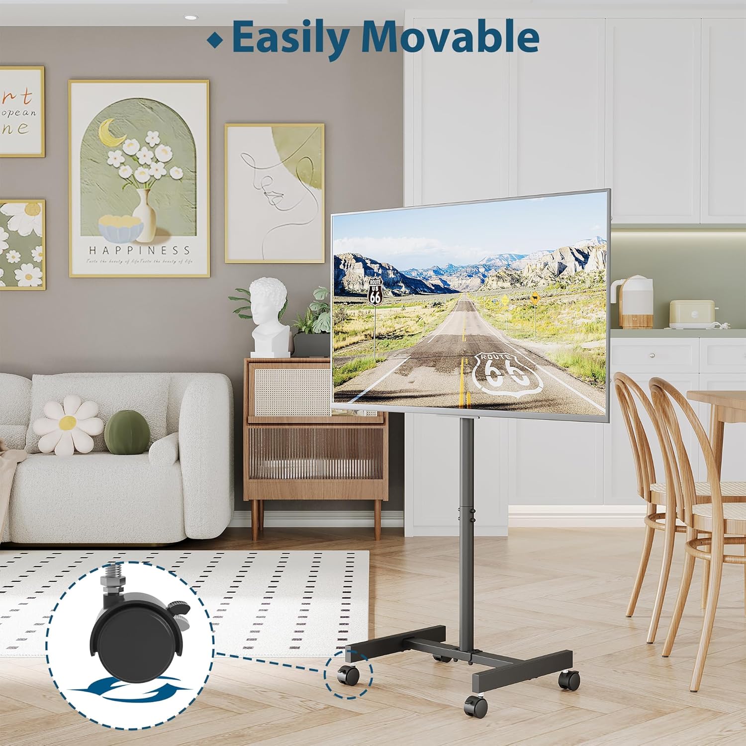 Supporto TV da Pavimento con Ruote 13-42 pollici - immagine 5