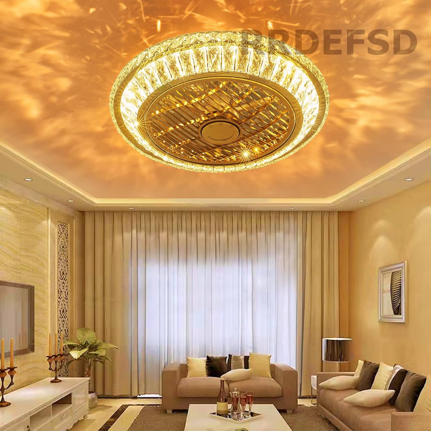 Crystal Ventilatori Da Soffitto con Lampada LED 72W - immagine 2