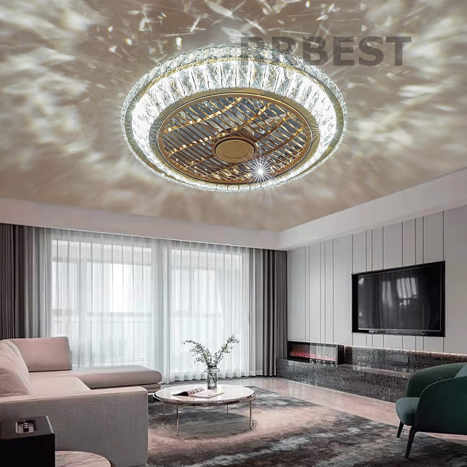 Crystal Ventilatori Da Soffitto con Lampada LED 72W - immagine 3