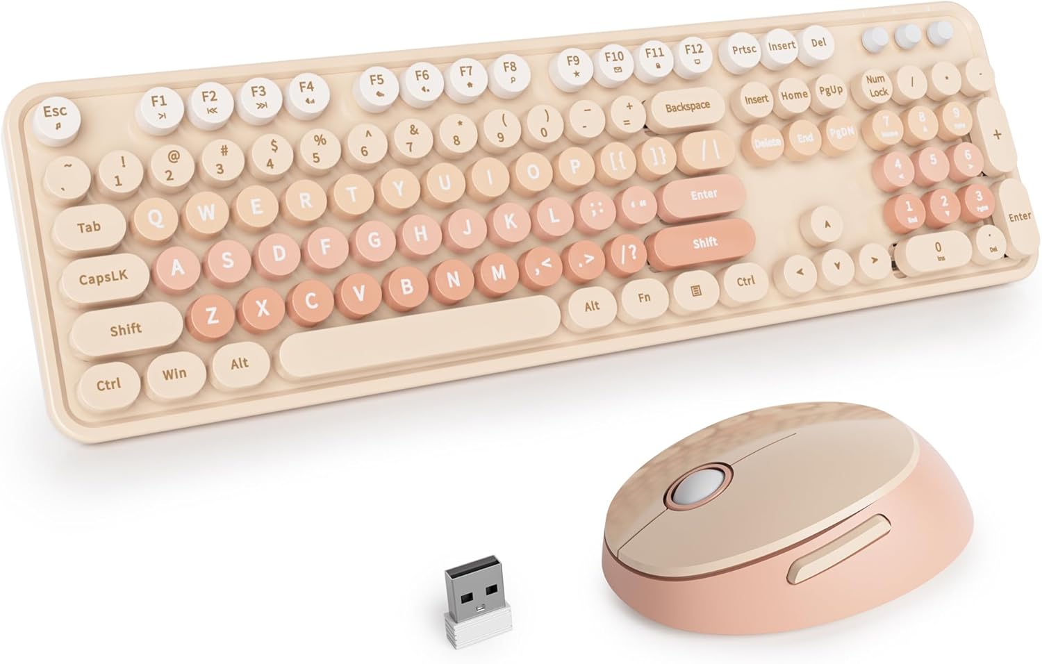 Solidee Combo Tastiera e Mouse Wireless 2.4GHz, Orange Gradient - immagine 1