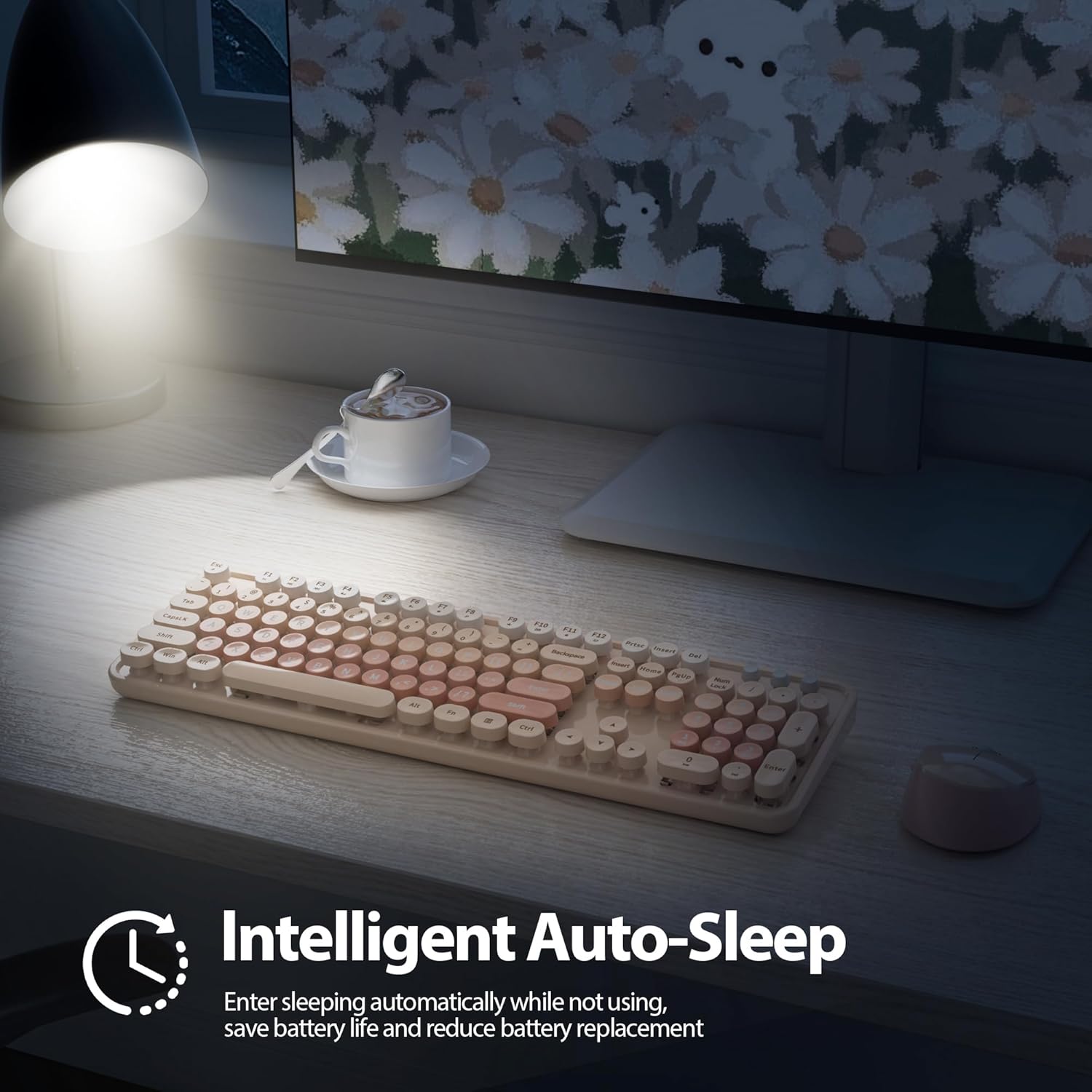 Solidee Combo Tastiera e Mouse Wireless 2.4GHz, Orange Gradient - immagine 6