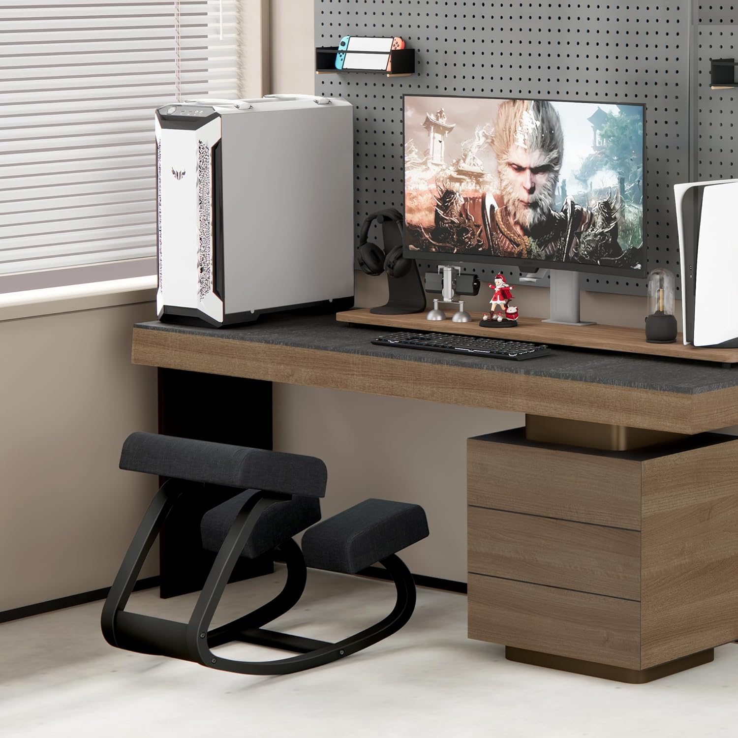 Sedia Ergonomica Inginocchiatoio in Legno a Dondolo - immagine 4