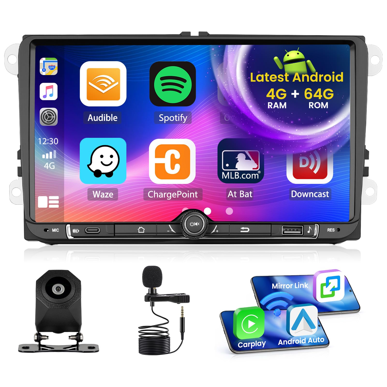 Inefala Autoradio Android 15 per VW Golf Skoda Polo Passat Tiguan Touran