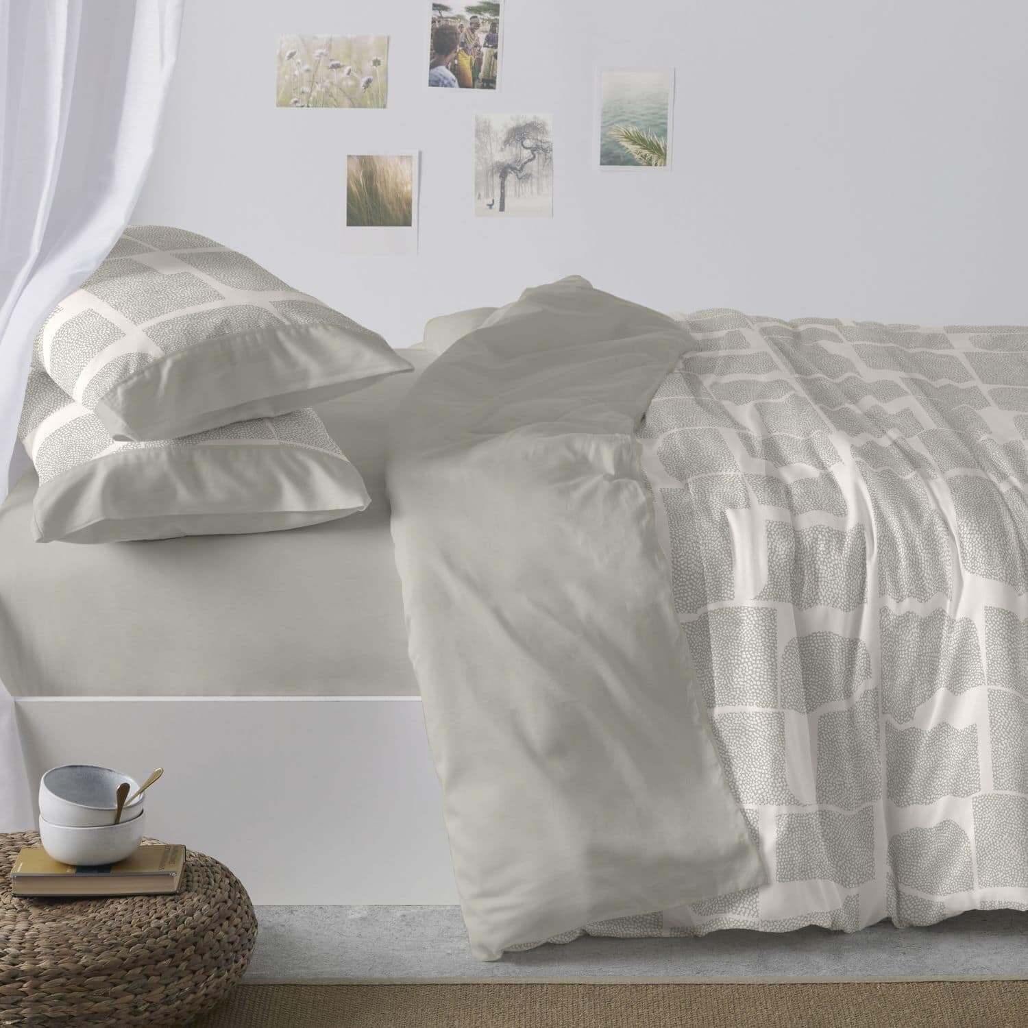 Burrito Blanco Copripiumini, Cotone, Alloro, Ancho de 200