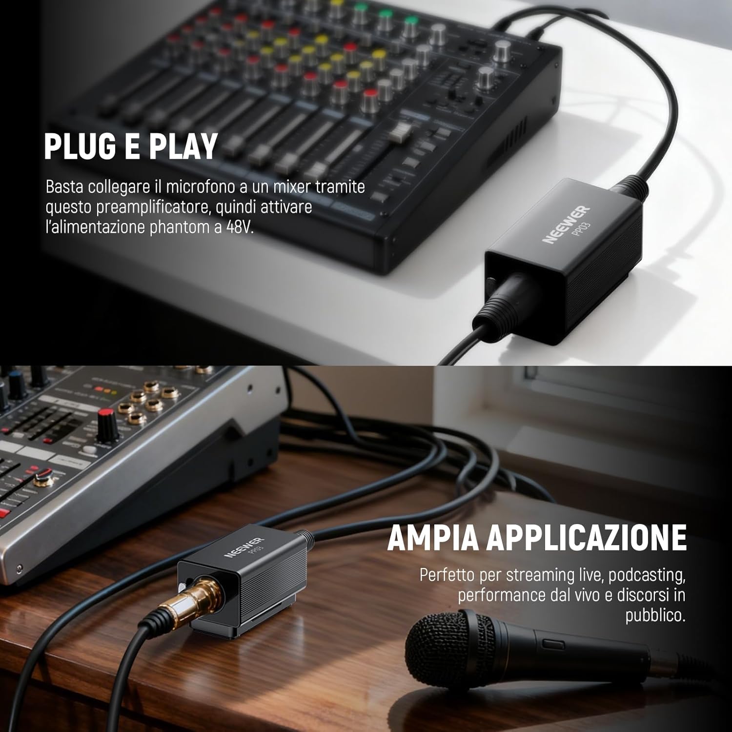 NEEWER Preamplificatore Microfono XLR 25dB - immagine 4