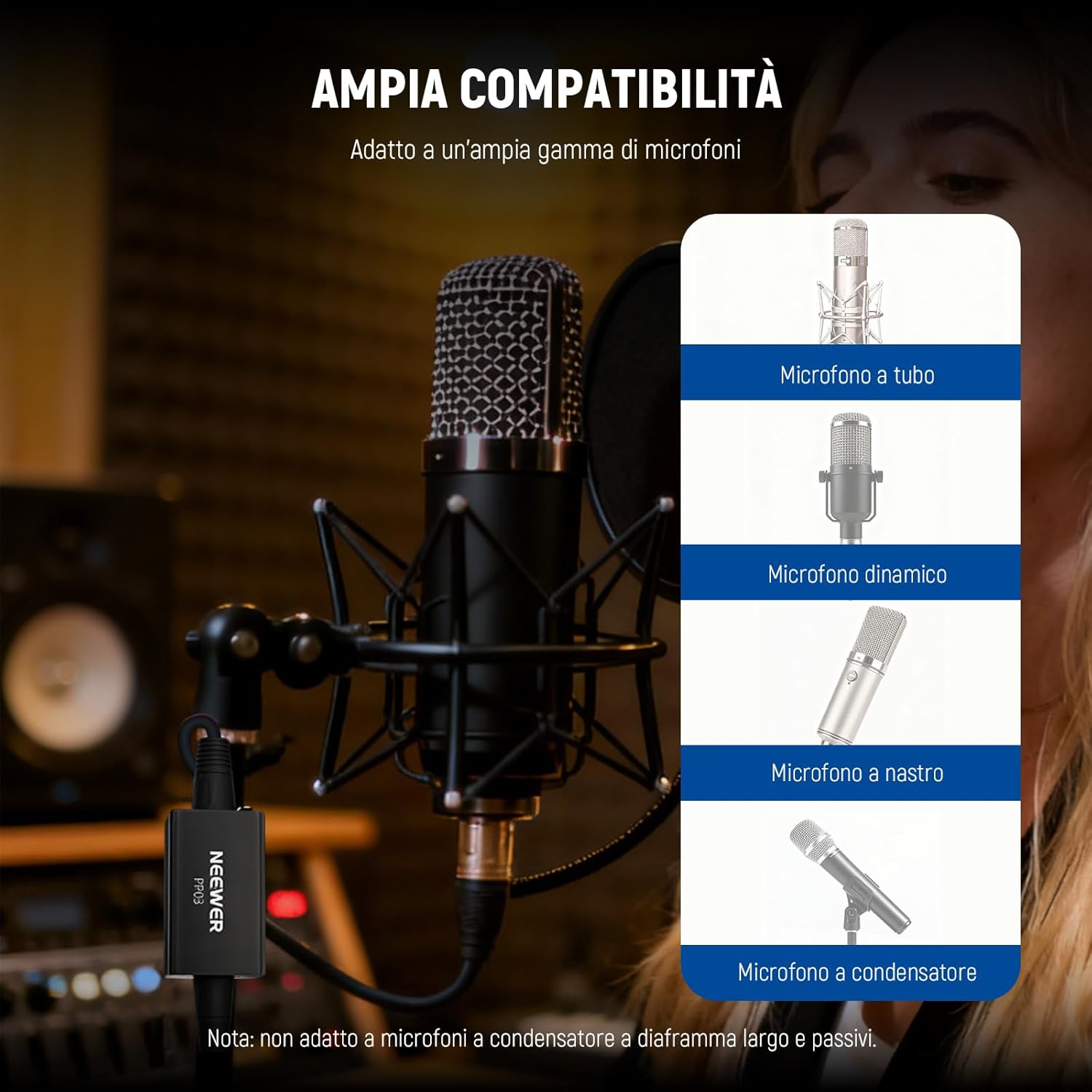 NEEWER Preamplificatore Microfono XLR 25dB - immagine 6