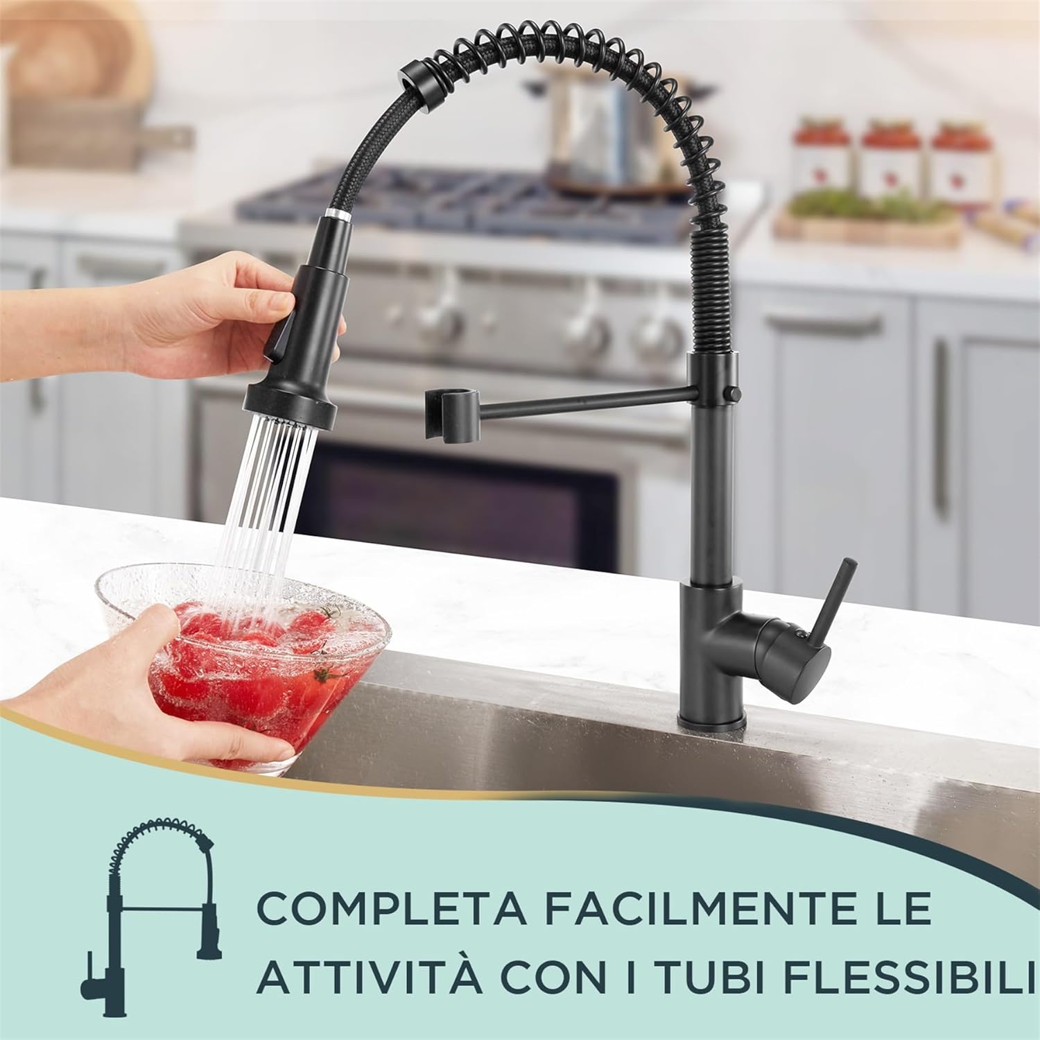 Forious Miscelatore Cucina Nero - Monocomando - immagine 2