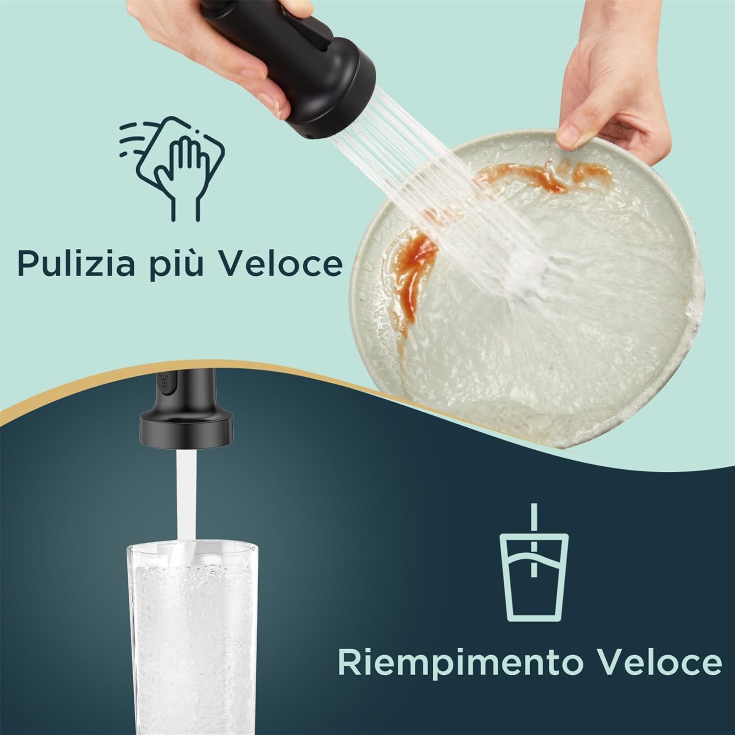 Forious Miscelatore Cucina Nero - Monocomando - immagine 4