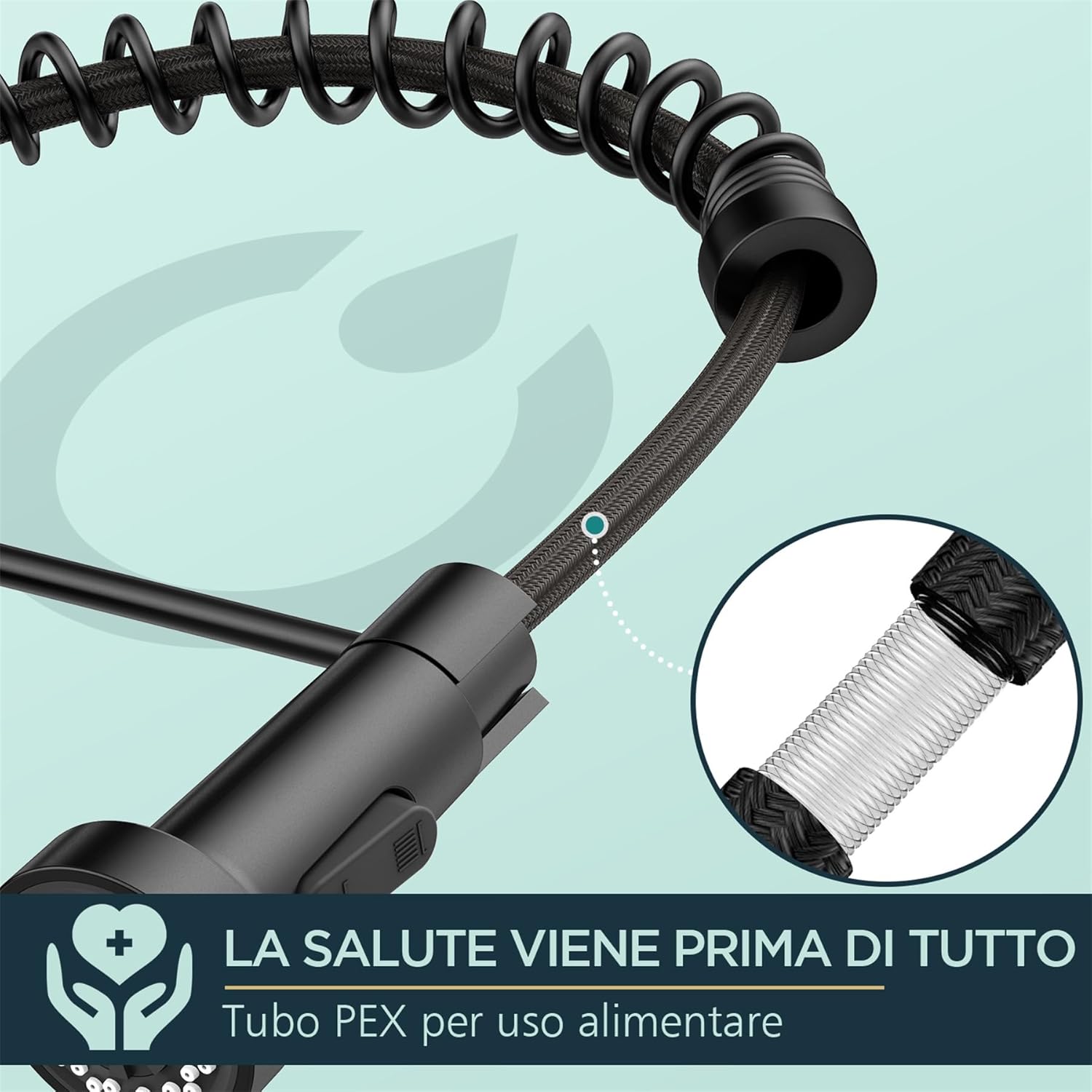 Forious Miscelatore Cucina Nero - Monocomando - immagine 8