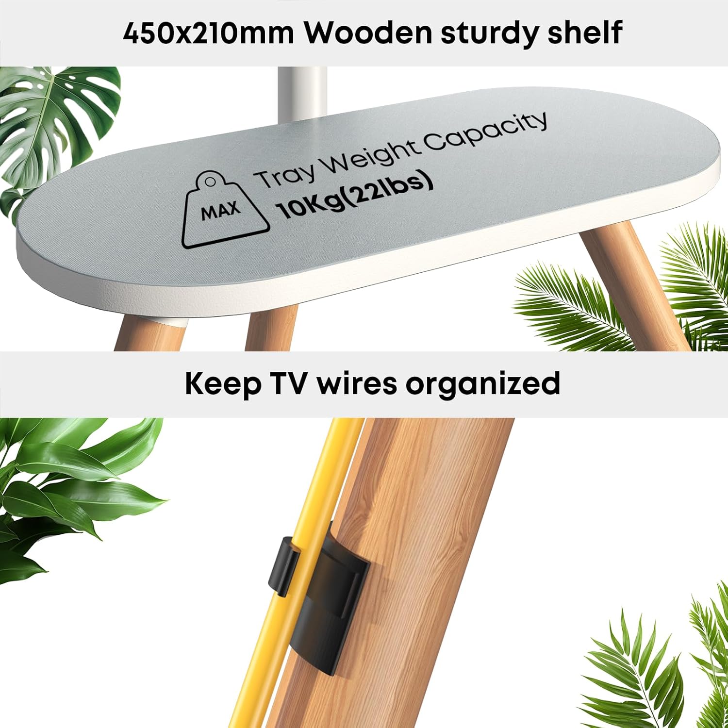 Putorsen Tripod Supporto TV Universale 43"-65", Bianco - immagine 4