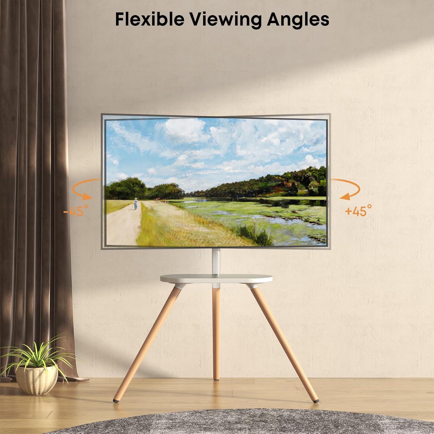 Putorsen Tripod Supporto TV Universale 43"-65", Bianco - immagine 5