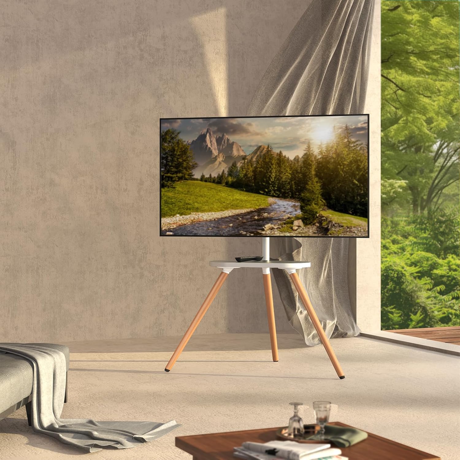 Putorsen Tripod Supporto TV Universale 43"-65", Bianco - immagine 8