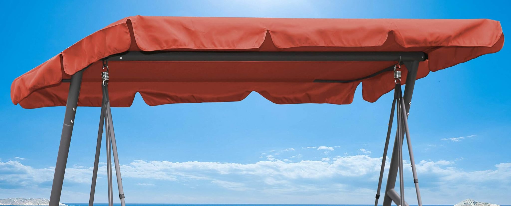 Quick Star Copertura Dondolo 3 Posti 200x145cm Arancio-Rosso