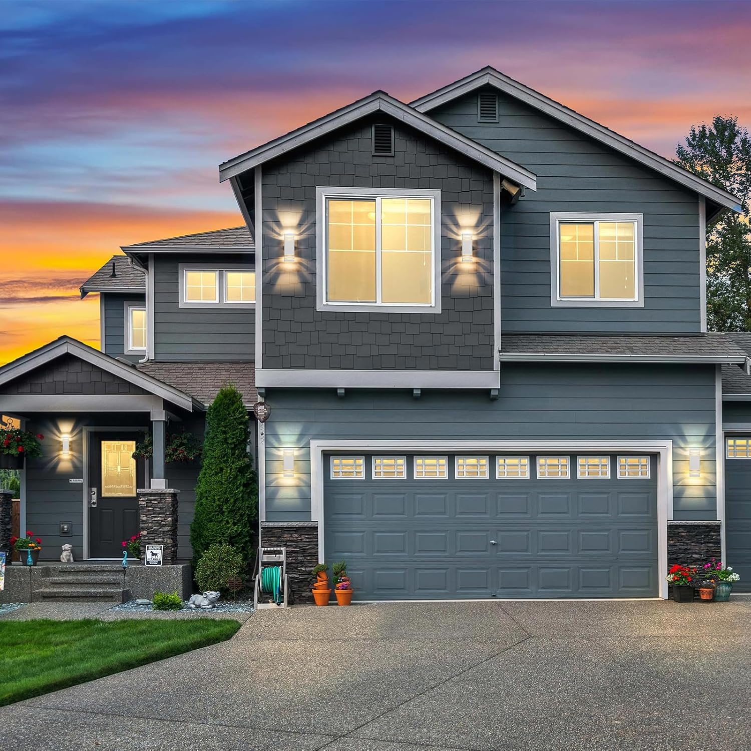 Celavy Lampada da parete per esterni moderna, Bianca - immagine 4