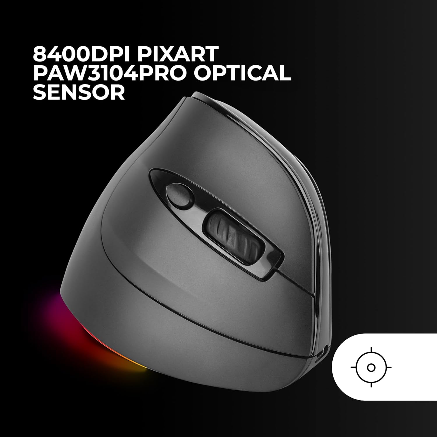 MARSGAMING MM-SK - Mouse Gaming Wireless Verticale, Nero - immagine 5