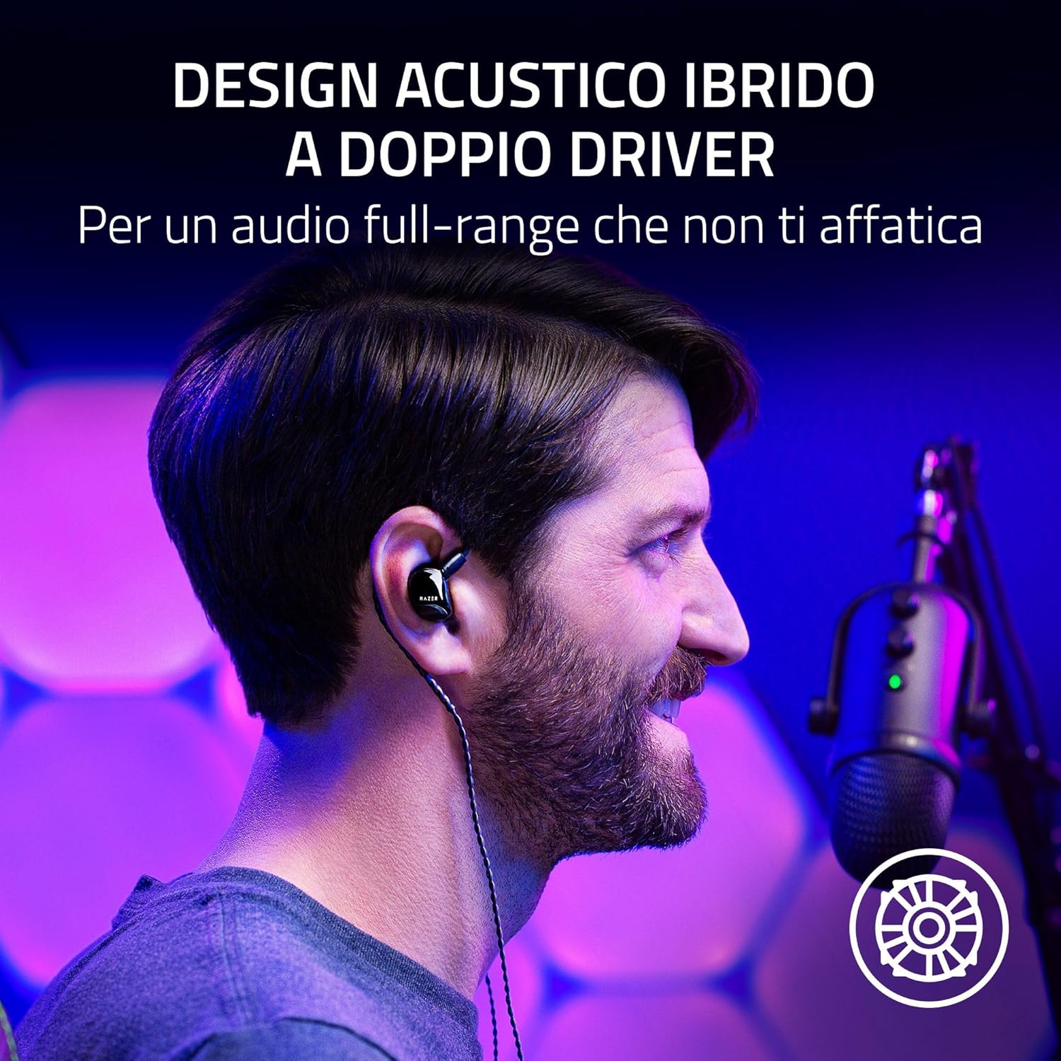 Razer Moray - In-ear Monitor Ergonomico, Nero - immagine 3