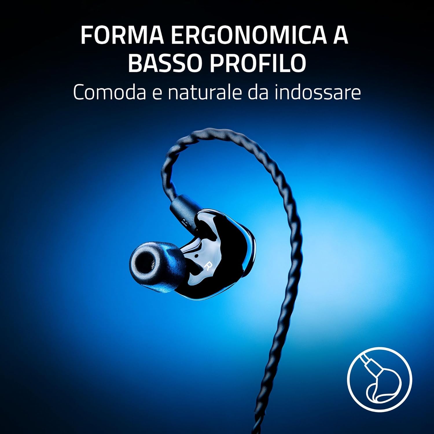 Razer Moray - In-ear Monitor Ergonomico, Nero - immagine 4