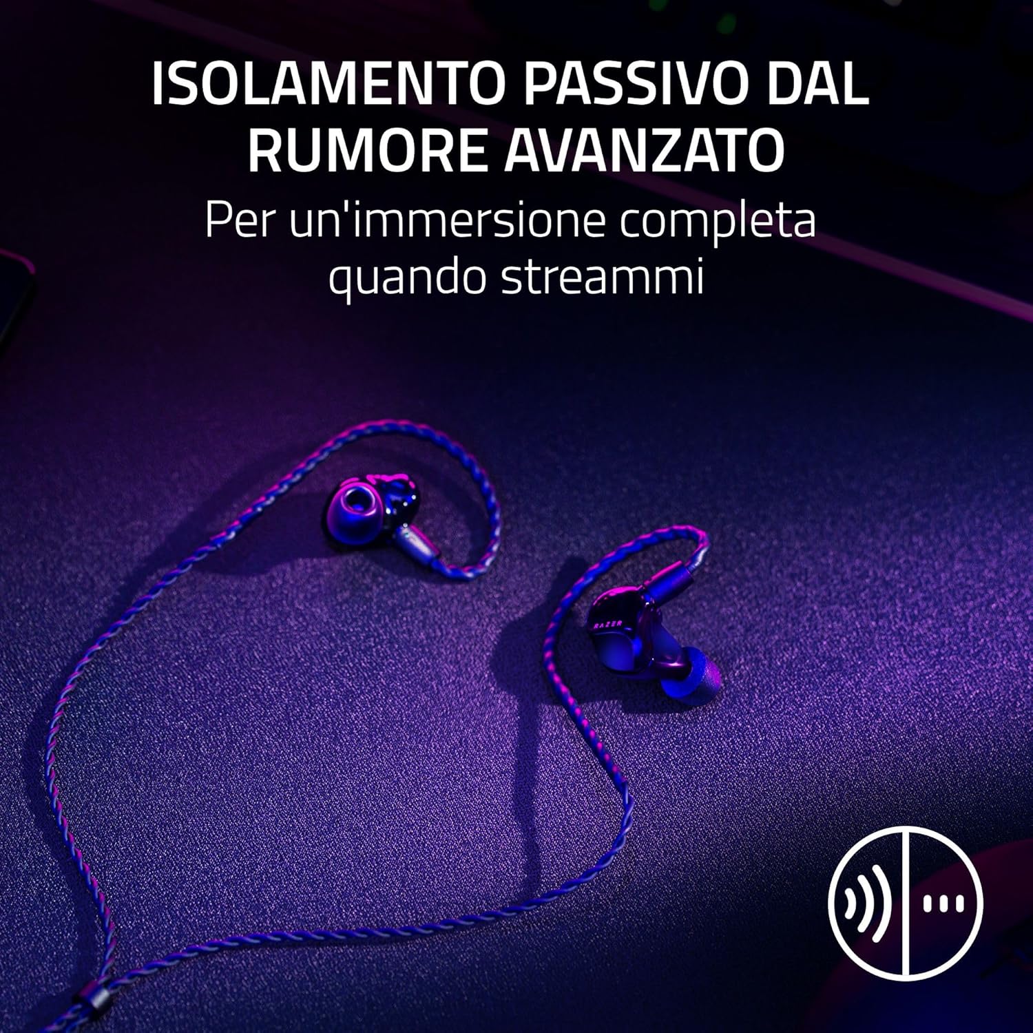 Razer Moray - In-ear Monitor Ergonomico, Nero - immagine 5