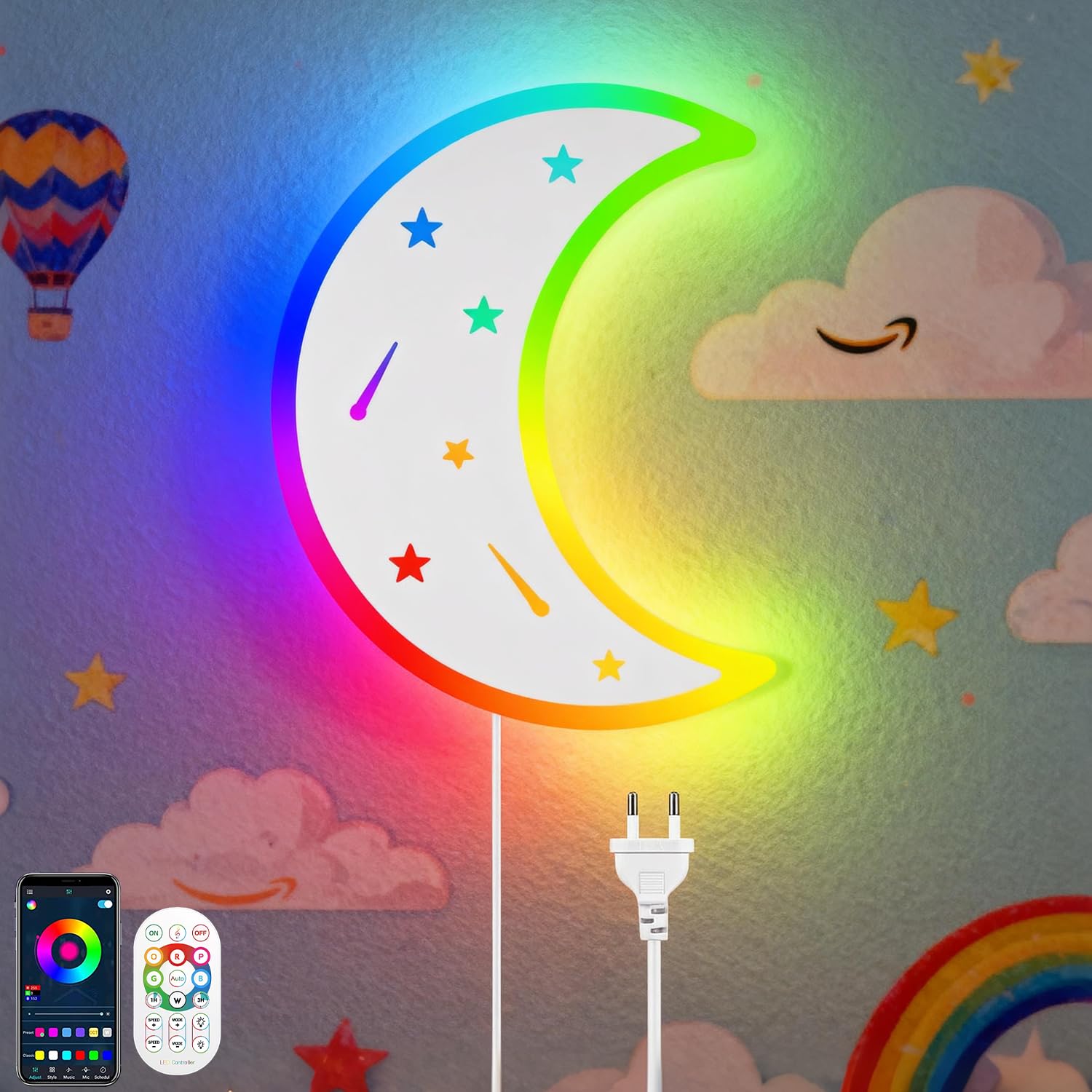 Kzt Lampada da Parete Interni RGB con Controllo App