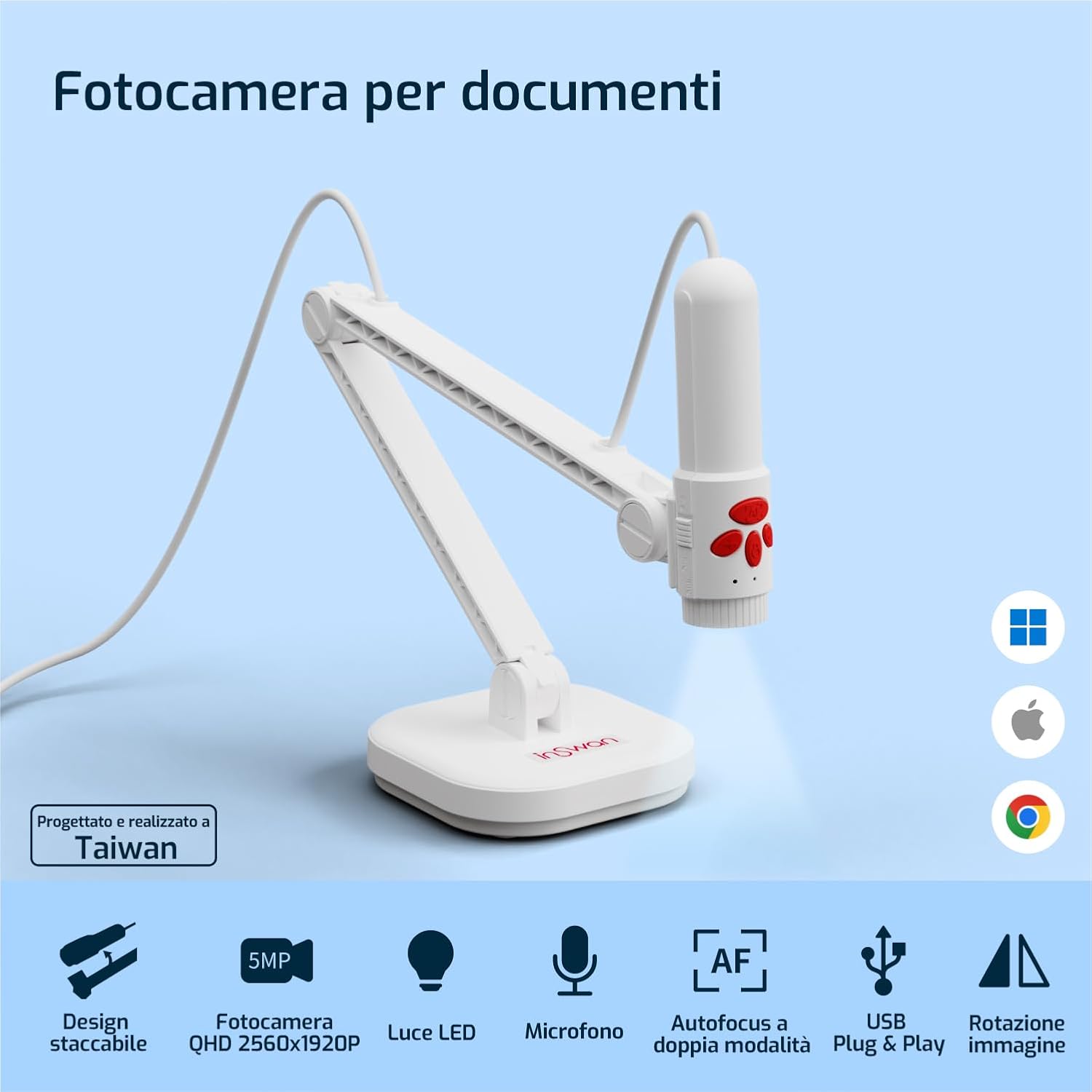 INSWAN INS-3 USB Camera Documenti e Visualizzatore - immagine 2