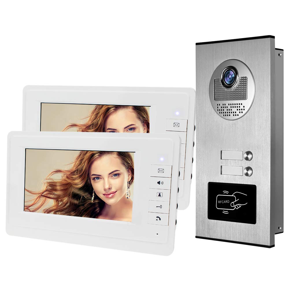 HFeng Citofono Video Cablato 7'' per 2 Appartamenti