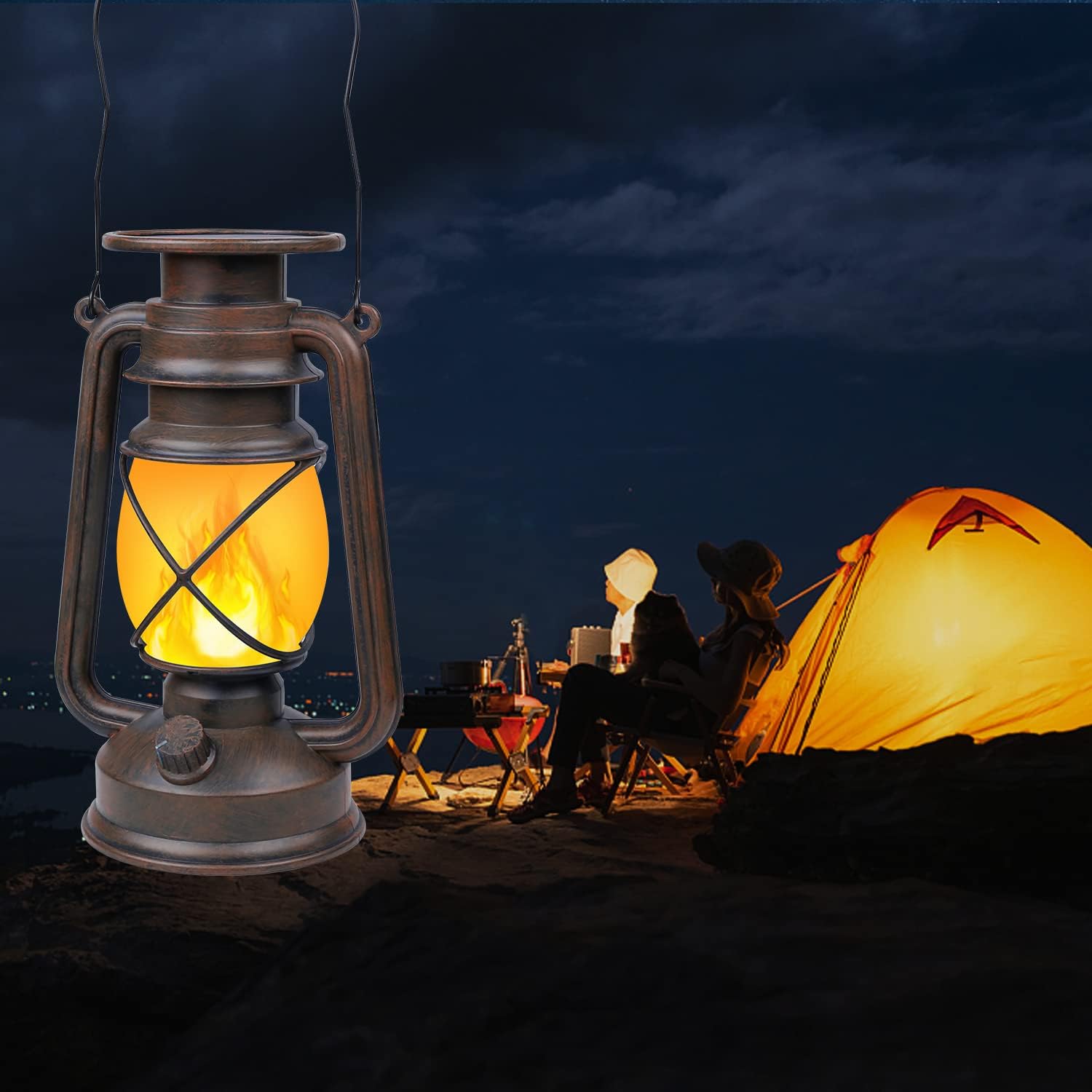 Kinglead Lanterna Solare da Esterno Vintage 2 Pezzi - immagine 8