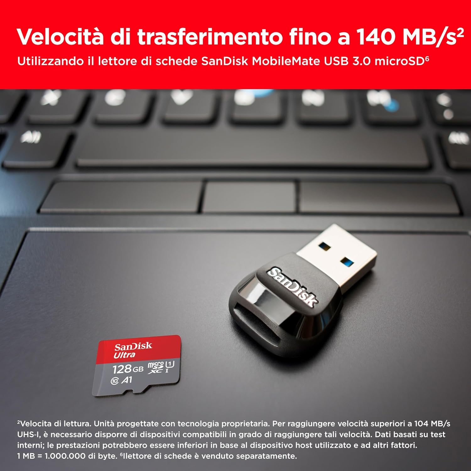 SanDisk 128GB Ultra microSDXC + Adattatore SD - immagine 3