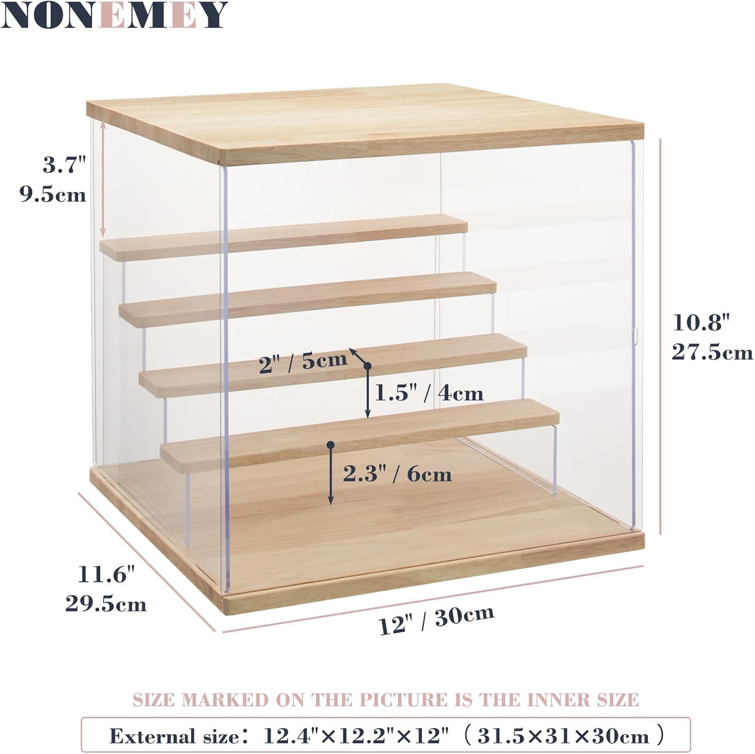 Nonemey Vetrina Acrilico Trasparente con Luce LED - immagine 5