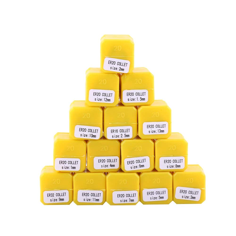 15 pz Set di pinze a molla ER20, mandrino ER32 da 1 mm a 13 mm per utensili di tornio per incisione e fresatura CNC