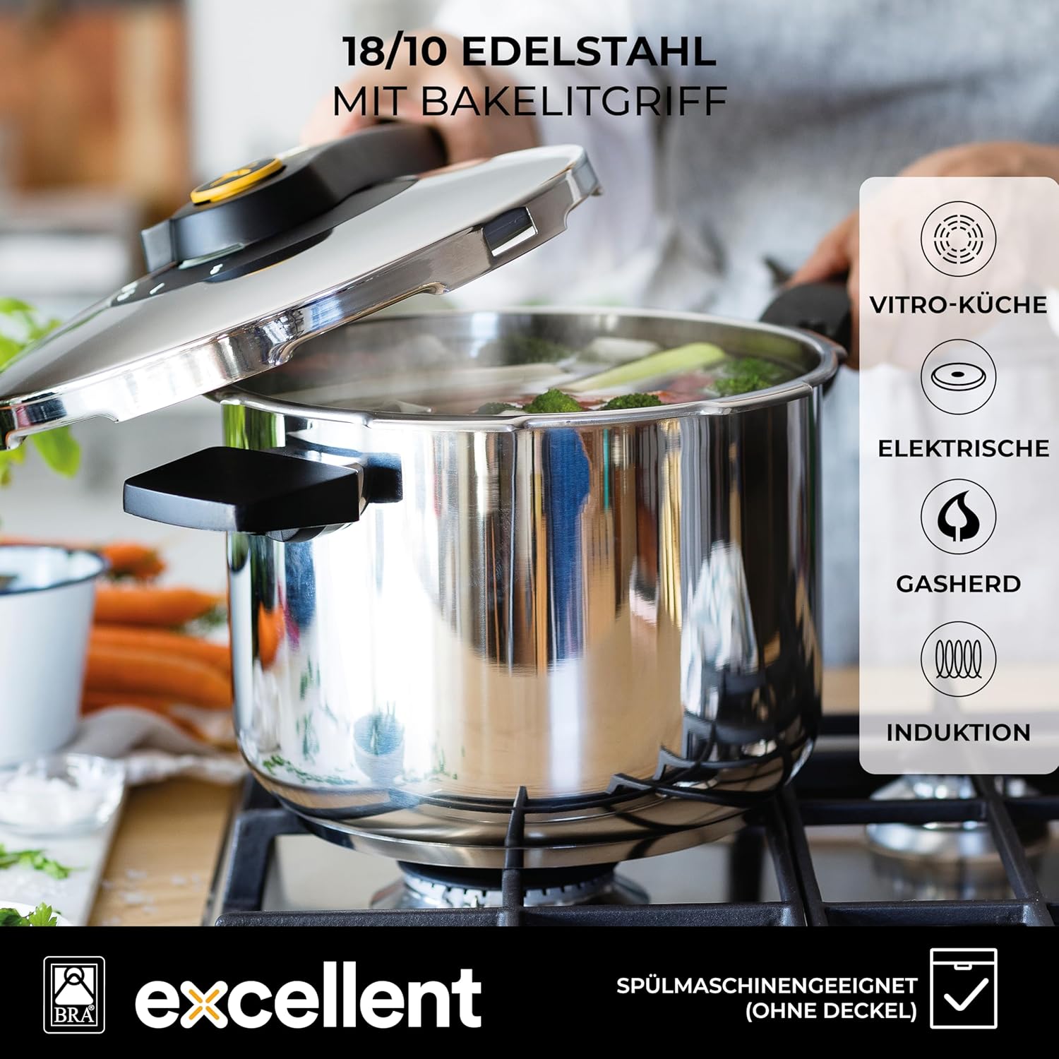 Bra - Set 2 Pentole a Pressione Rapide 4 e 7 L - immagine 2