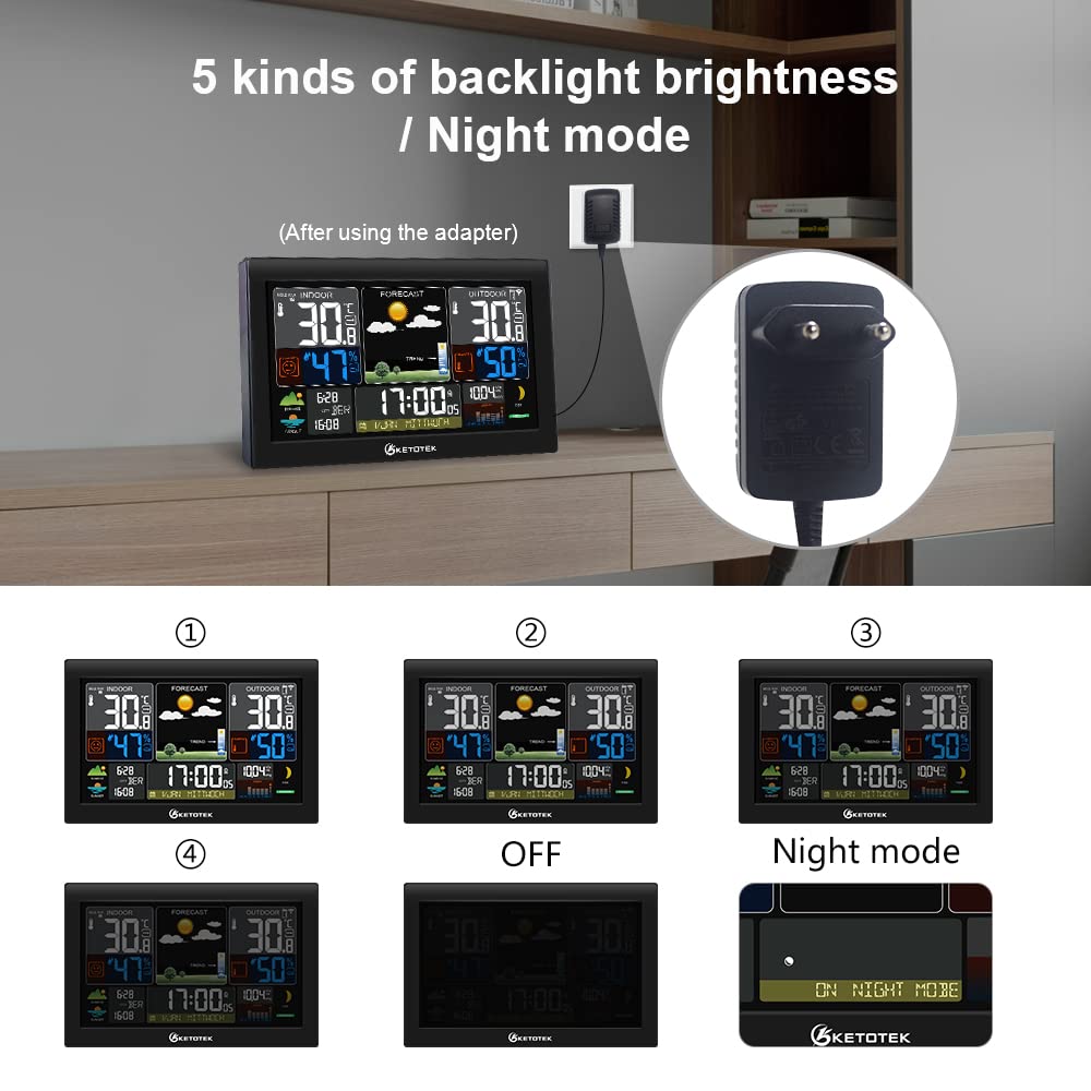 Ketotek Stazione Meteo Wireless con Sensore Esterno - immagine 4