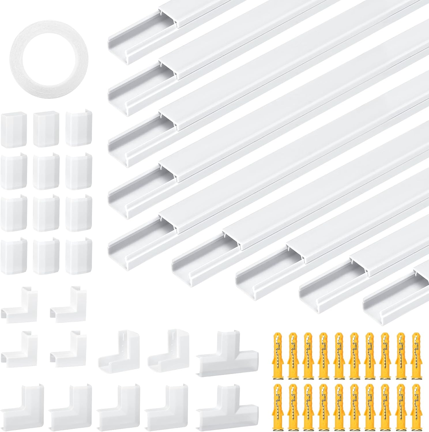10 Pezzi Canalina per Cavi Autoadesiva 400mm*15mm*10mm - immagine 1